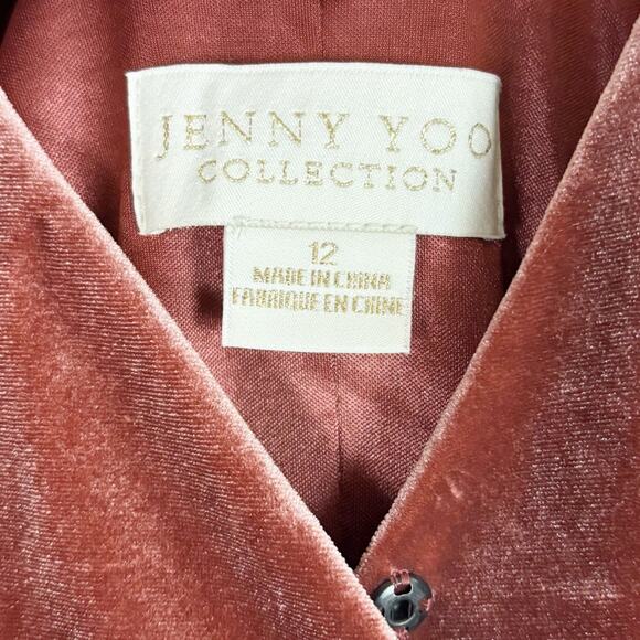 Jenny Yoo Andi Velvet Maxi Dress Cinnamon Rose 12 NEW - Picture 11 of 13